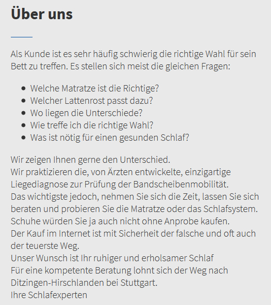 besser Liegen 